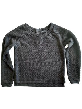 prAna Textured Cropped Light Weight Sweatshirt  Black , Size M